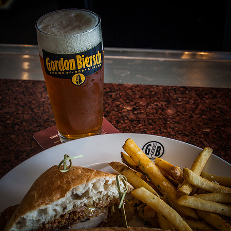 double ipa - garlic fries - chicken BLT