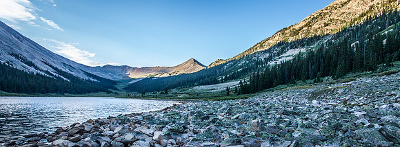 Panorama of Grizzly Lake at Dawn
