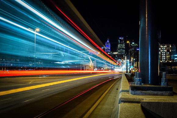 Street car going downtown
