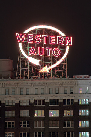 Western Auto at Night