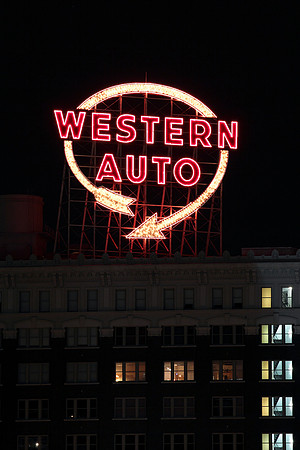 Western Auto at Night
