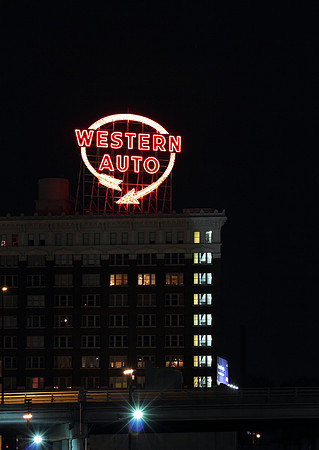 Western Auto at Night
