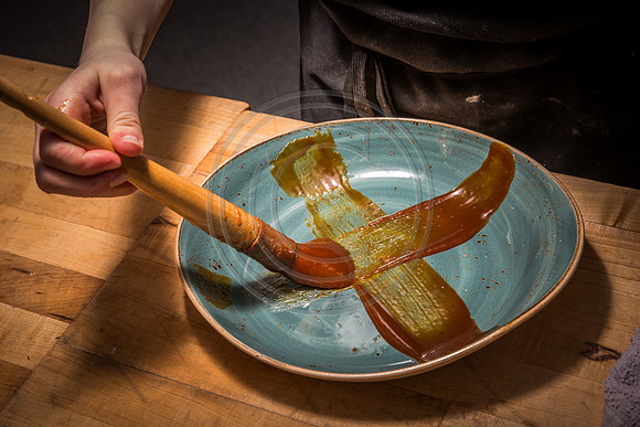 Almond Cake plating