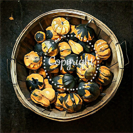 Basket Autumn Pumpkins