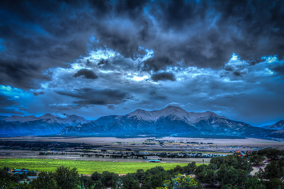 Mount Antero and Mount Princeton at Blue Hour - 2