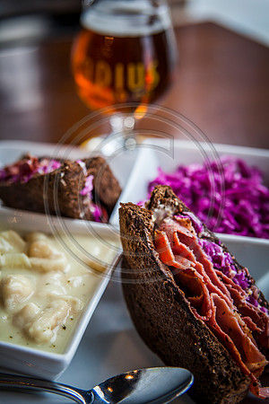 Reuben and dumpling soup